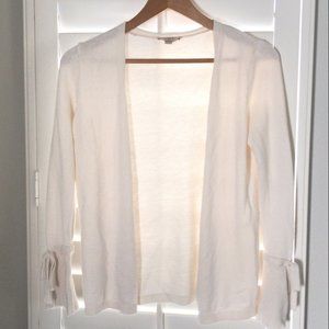 White/Creme Loft cardigan with cute sleeves size S